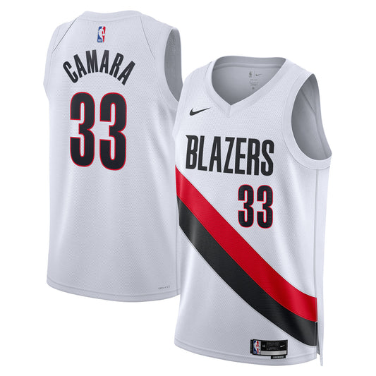 Portland Trail Blazers Nike Replica Association Edition Swingman Jersey - White - Toumani Camara - Unisex