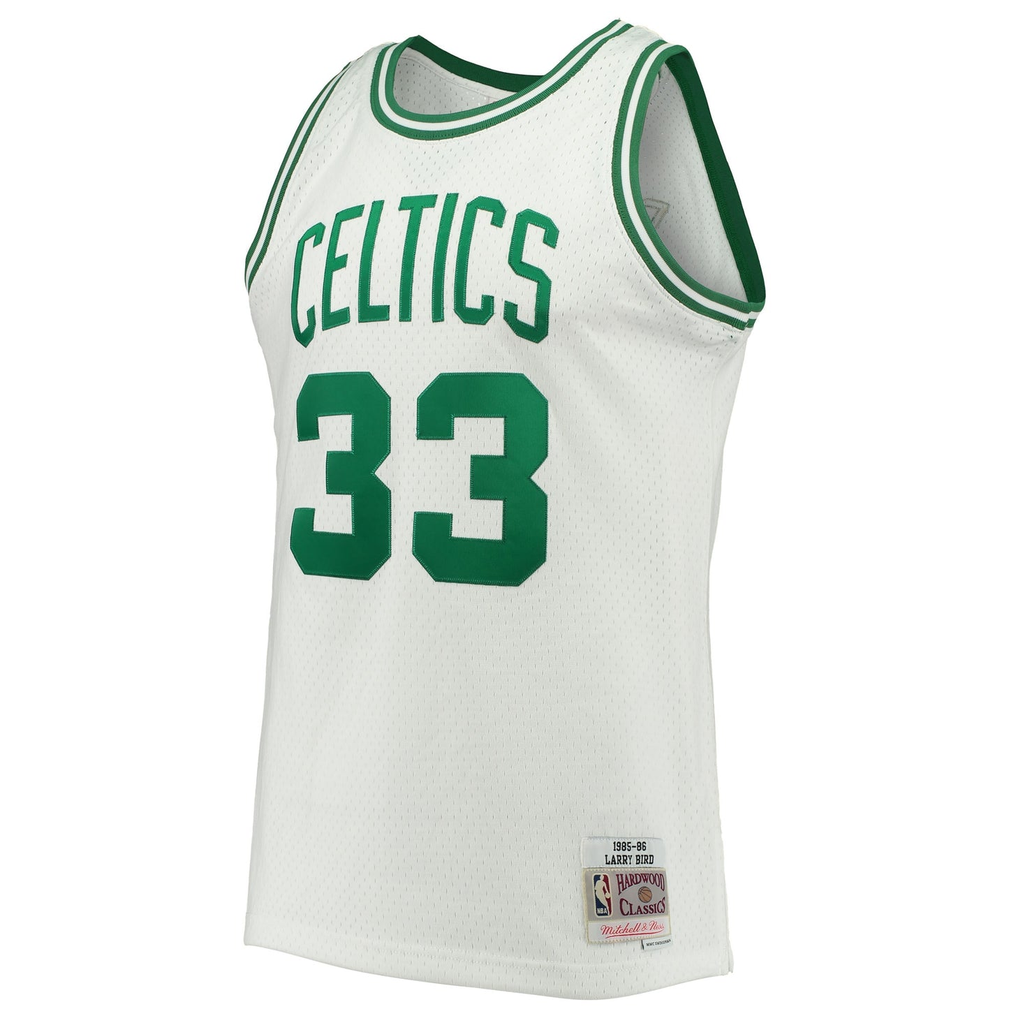 Men's Mitchell & Ness Larry Bird White Boston Celtics 1985-86 Hardwood Classics Swingman Jersey