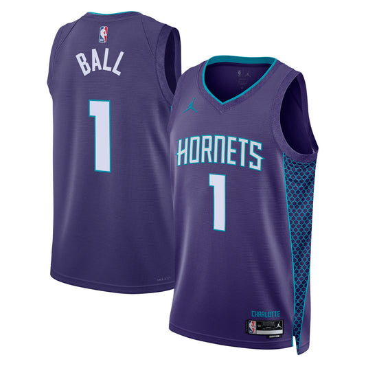Charlotte Hornets Jordan Brand Statement Edition Swingman Jersey - Purple - LaMelo Ball - Unisex