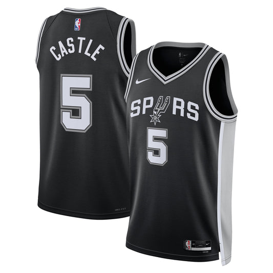 San Antonio Spurs Nike Icon Swingman Jersey - Black - Stephon Castle - Unisex