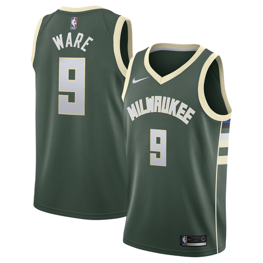 Milwaukee Bucks Nike Icon Edition Swingman Jersey - White - Kel'el Ware - Youth