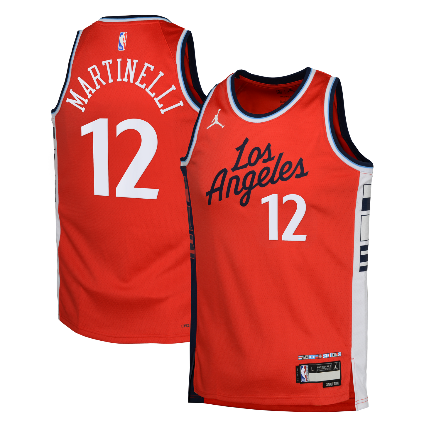 LA Clippers Jordan Brand Statement Edition Swingman Jersey - Red - Nick Martinelli - Youth