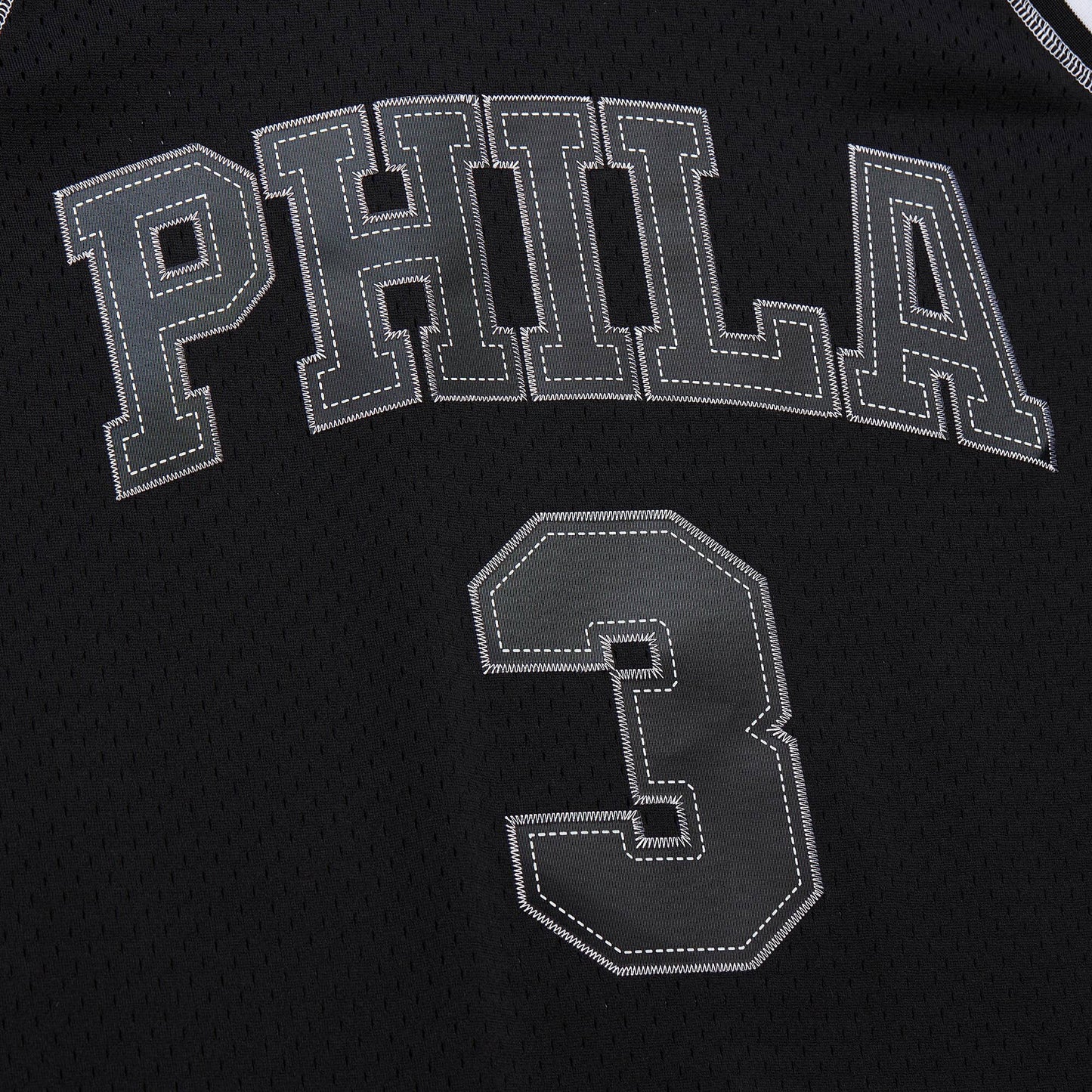 Philadelphia 76ers Mitchell & Ness Allen Iverson 1996 Contrast 2K Swingman Jersey - Black