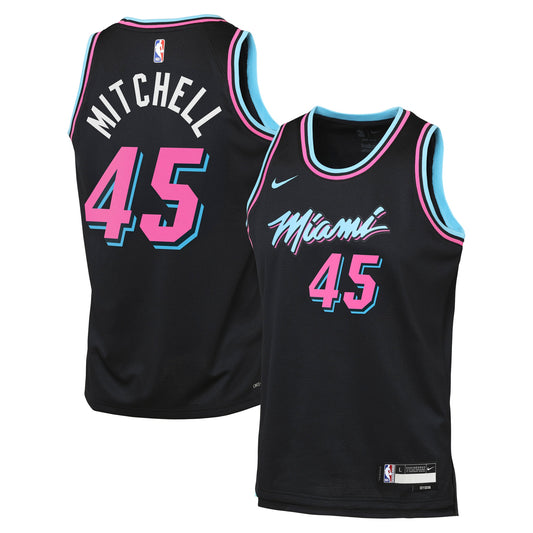 Miami Heat Nike 2025/26 City Edition Swingman Jersey - Black - Davion Mitchell - Youth