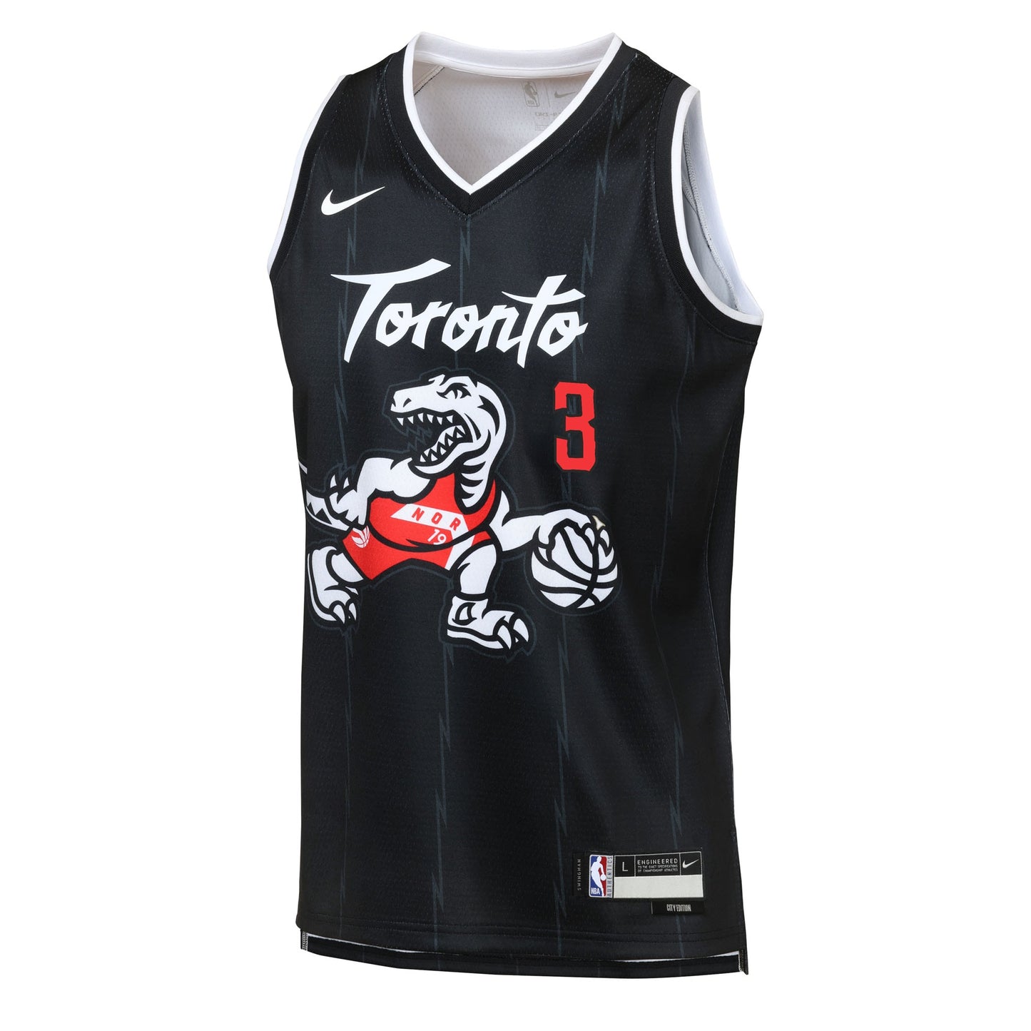 Toronto Raptors Nike 2025/26 City Edition Swingman Jersey - Black - Brandon Ingram - Youth