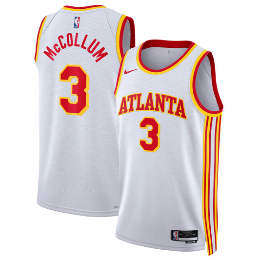 Atlanta Hawks Nike Association Edition Swingman Jersey - White - CJ McCollum - Unisex