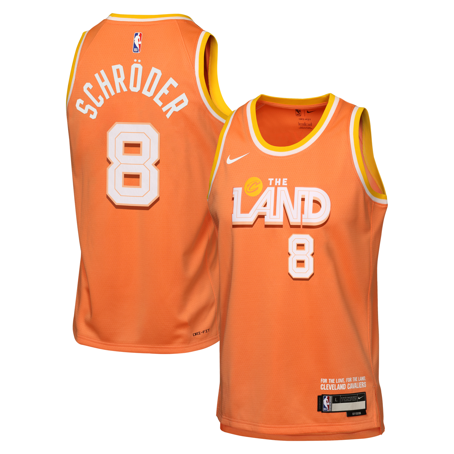 Nike Cleveland Cavaliers 2025/26 City Edition Swingman Jersey - Orange - Dennis Schröder - Youth